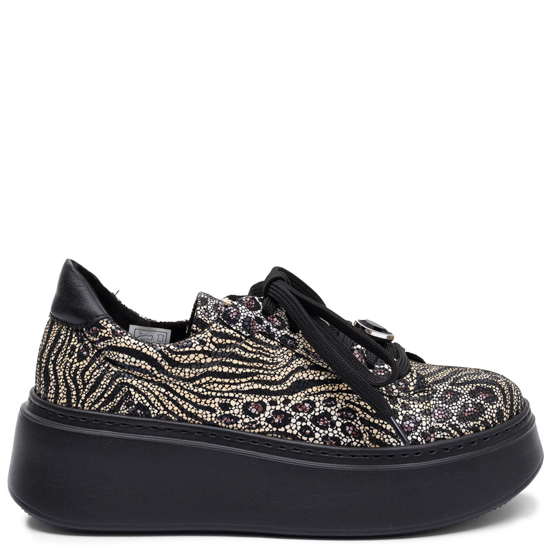 Maciejka Genuine Leather Platform Sneakers Patterned Beige 6191W-26/00-8