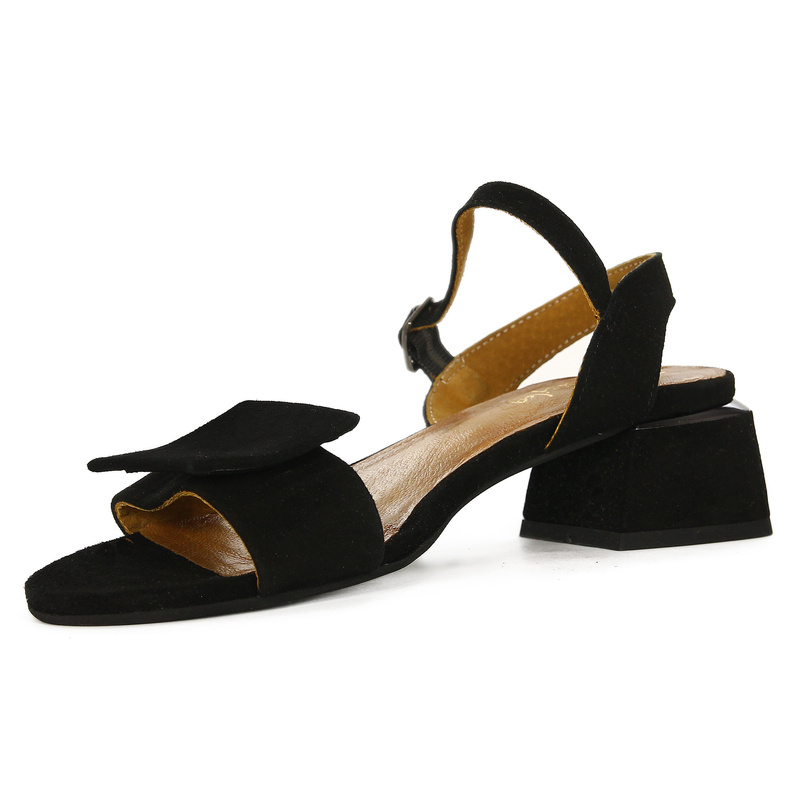 Maciejka Women's Heeled Leather Sandals Black
