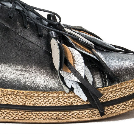 Maciejka Black on Silver Low Shoes