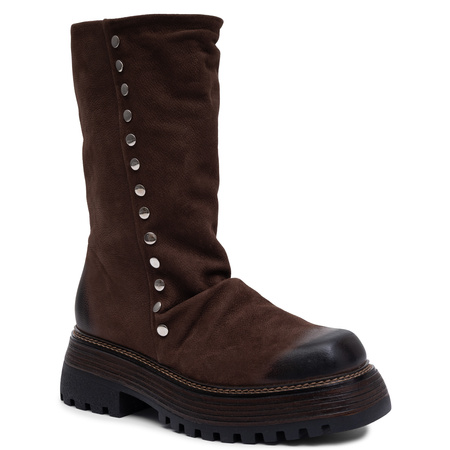 Maciejka Leather Insulated Ankle Boots Elegant Brown 07595-02/00-8