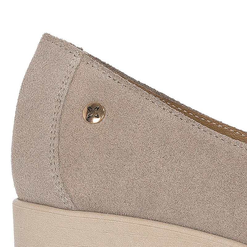 Maciejka Dark Beige Suede Leather Flat Shoes 05829-10/00-1