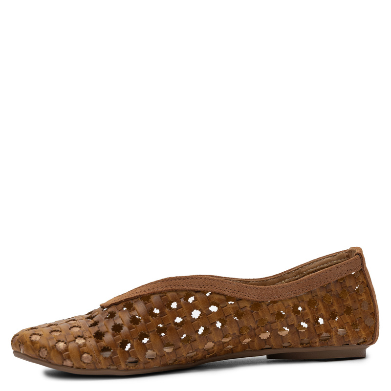 Maciejka Leather Perforated Slip-On Flats Brown 07307-29/00-0