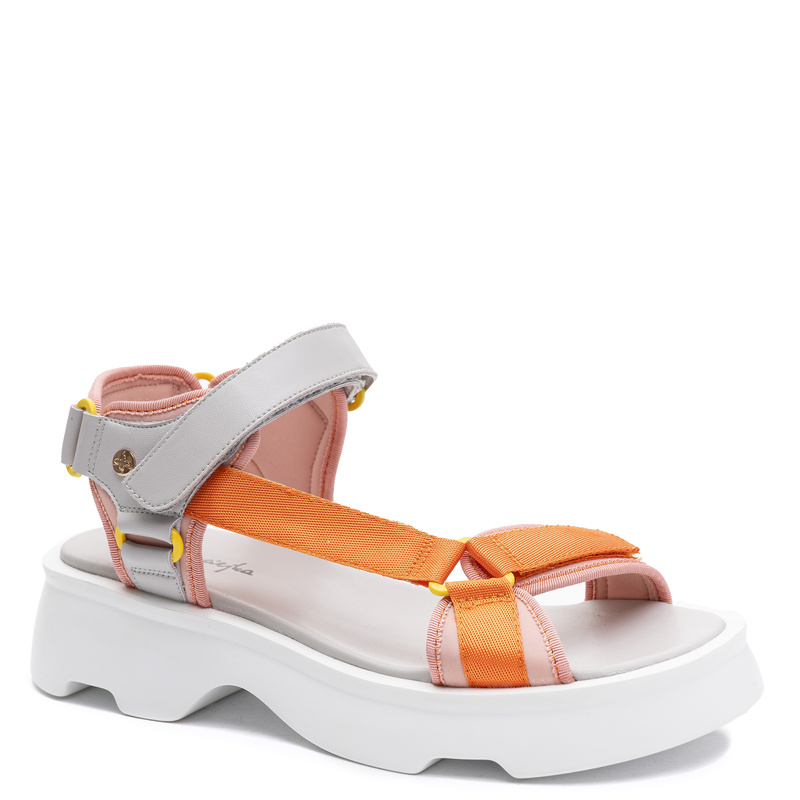 Maciejka Leather Platform Sandals Multicolored Orange Pink K7433-18/00-7