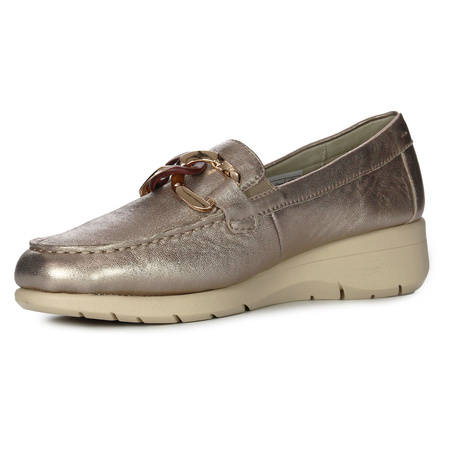 Maciejka Gold Leather Flat Shoes P6507-25/00-1
