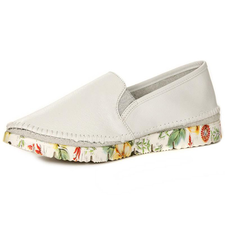 Maciejka Leather Slip-On Loafers Flexible Platform White 03512-11-00-0