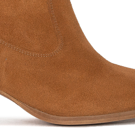 Maciejka Suede Slouch Ankle Boots Block Heel Cognac Brown 06005-29/00-6