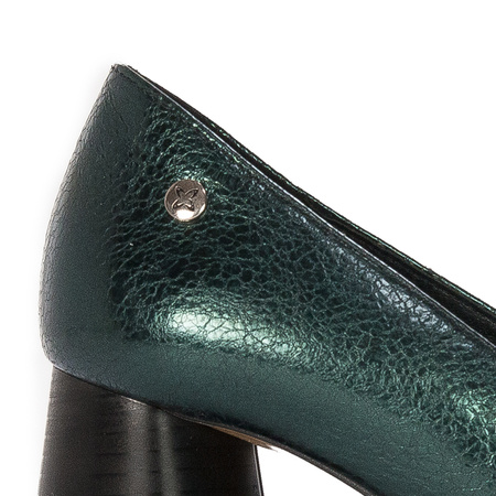 Women's Green Leather Pumps 06244-09/00-1