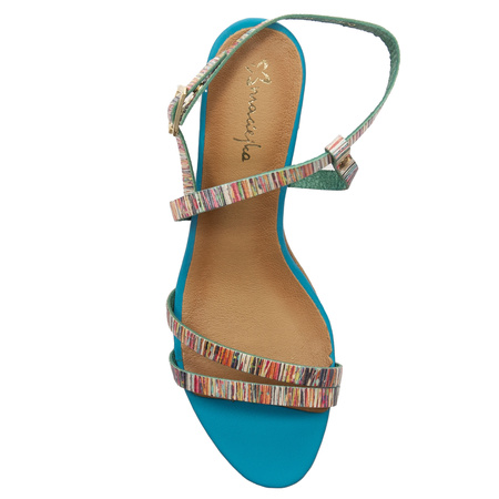 Maciejka Women's Leather Heeled Blue Sandals