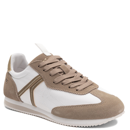 Maciejka Leather Lace-Up Sneakers Gold Details White Beige M7355-04/00-7