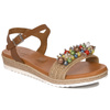 Maciejka brown leather women's espadrilles sandals