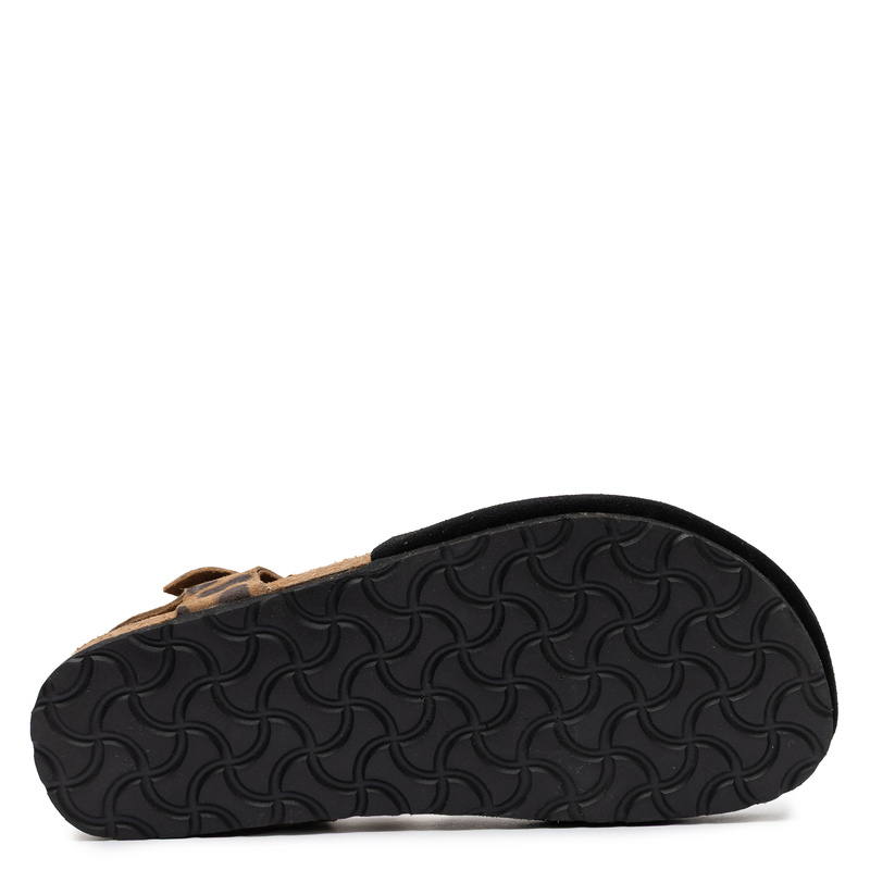 Maciejka Leather Sandals Closed Toe Adjustable Strap Black & Leopard H7365-01/00-0