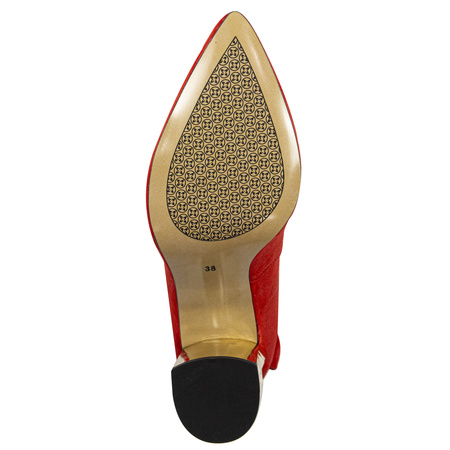 Maciejka Pumps Velour Gold-Faceted Block Heel Red 5334S-08/00-1