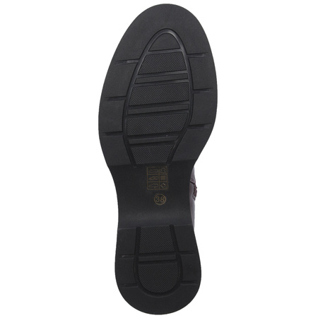 Maciejka Botki Damskie Lakierowane Sznurowane Bordowy N3131-23/00-8