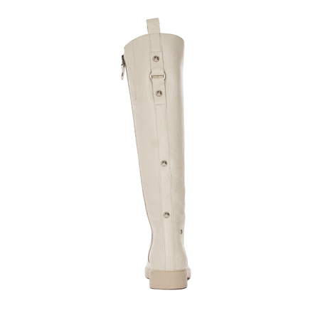 Maciejka Light Beige leather Knee-High Boots
