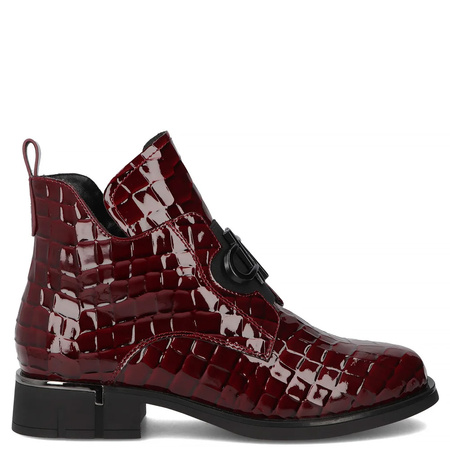 Filippo Leather Ankle Boots Burgundy DBT7191-26-BG