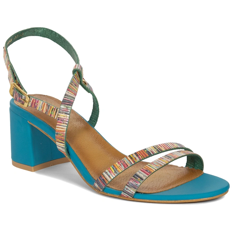 Maciejka Women's Leather Heeled Blue Sandals