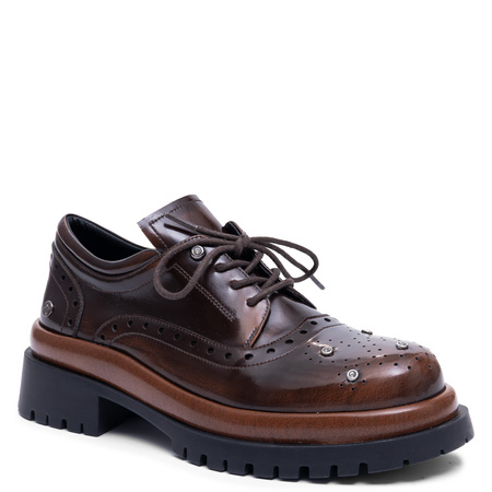 Maciejka Women's Leather Platform Shoes Timeless Design Elegant Brown K7725-02/00-1