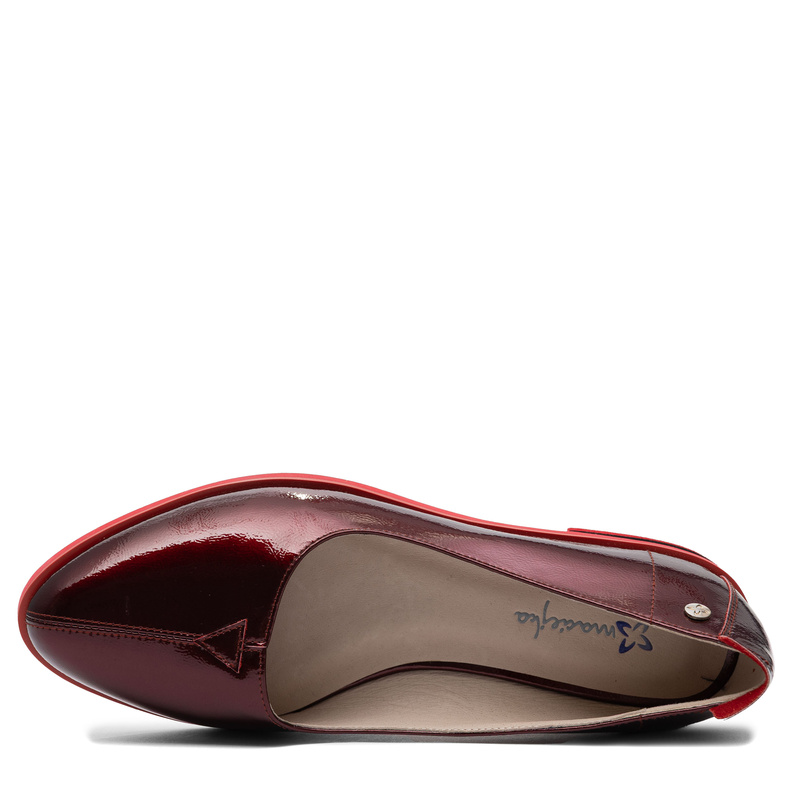 Maciejka Patent Leather Ballet Flats Contrasting Sole Burgundy K7463-23/00-1