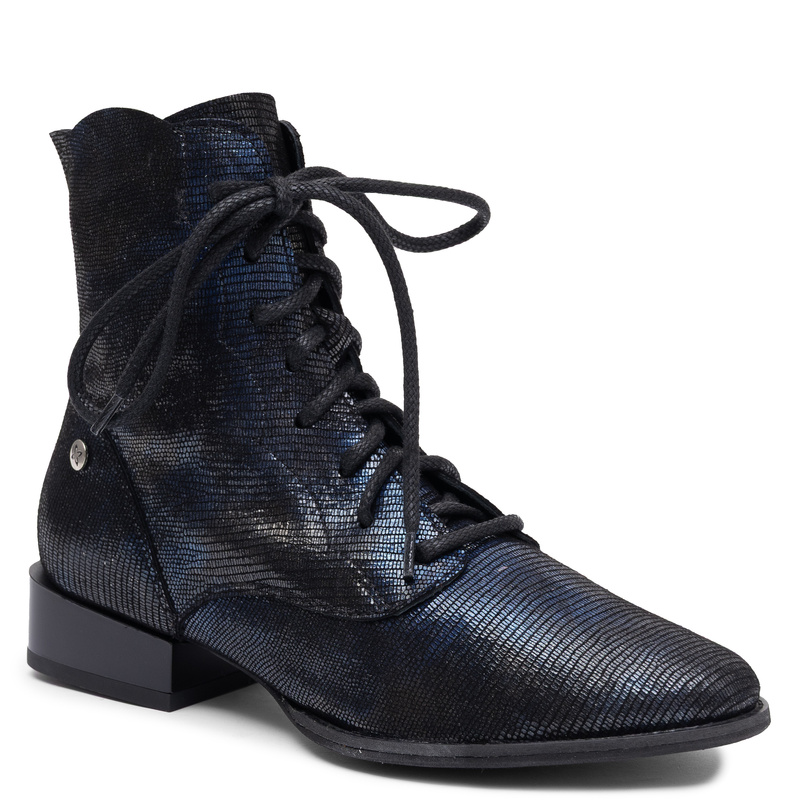 Maciejka Women's Leather Lace-Up Ankle Boots Navy Blue 6391W-17/00-1