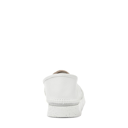 Maciejka Półbuty Skórzane Wsuwane Biało-Srebrne 03512-70/00-0