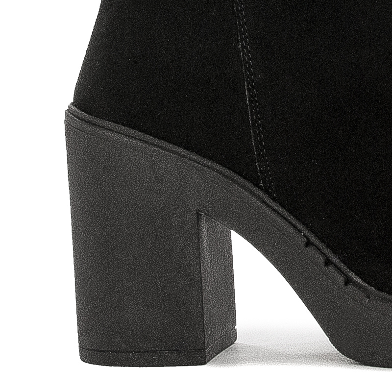 Maciejka Black Suede Knee-High Boots