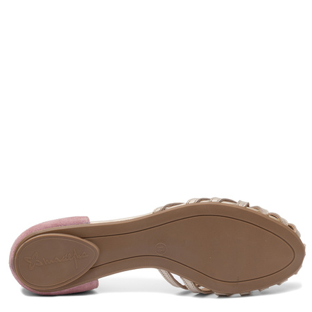 Maciejka Multicolored Pink Openwork Leather Sandals 07546-15/00-1