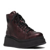 Maciejka Natural Leather Combat Boots on Platform Purple 06309-42/00-8