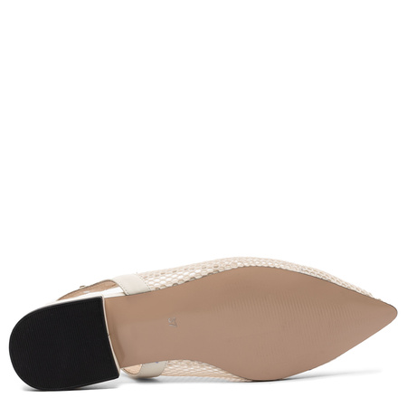 Maciejka Ażurowe Czółenka Slingback Beżowe K7525-22/00-1