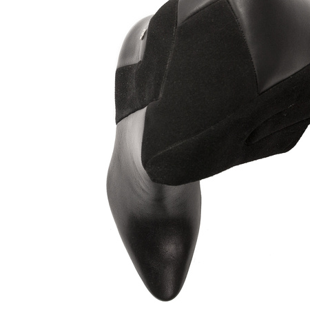 Maciejka Knee-High Boots Leather Patchwork Insulated Black 05784-01/00-8