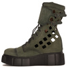 Maciejka Women's ankle boots,green leather suede on platform