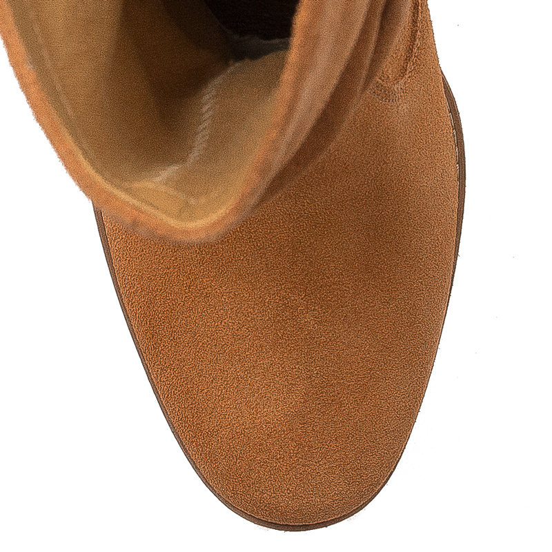Maciejka Suede Slouch Ankle Boots Block Heel Cognac Brown 06005-29/00-6