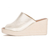 Maciejka Beige Women's Leather Slides On Heel