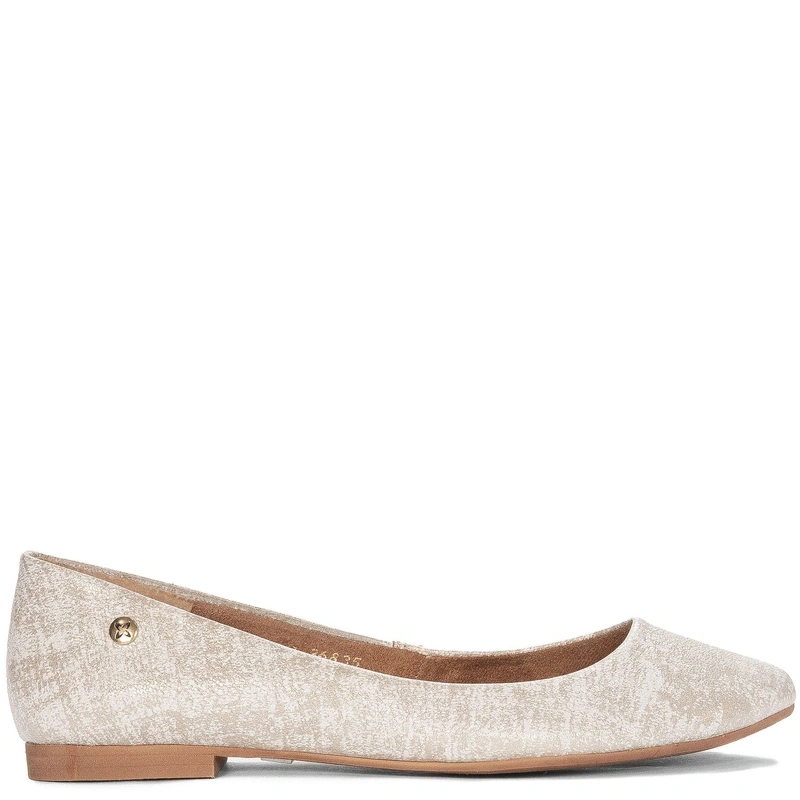 Maciejka Women's Leather White and Gold Ballerinas