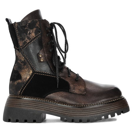 Maciejka Botki Damskie Ocieplane Brązowe