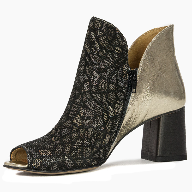 Maciejka Black + Gold velor Boots