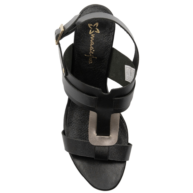 Maciejka Women's Leather Heeled Black Sandals
