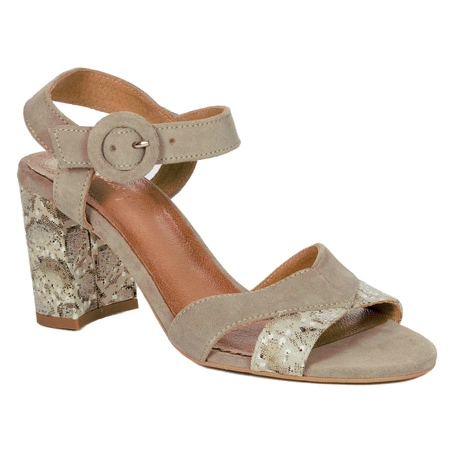 Maciejka Women's Stiletto Leather Sandals Beige