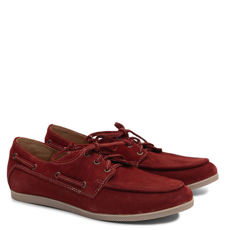 Maciejka Leather Suede Boat Shoes Red 07799-44/00-1