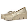 Maciejka Gold Leather Flat Shoes 06410-25/00-1