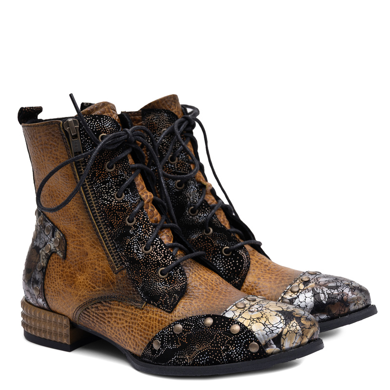 Maciejka Leather Multicolour Ankle Boots with Insulation 07613-07/00-8