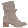 Maciejka Suede Ankle Boots Slouchy Block Heel Light Beige 07262-22/00-6