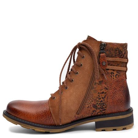 Maciejka Leather Ankle Boots Refined Warm Design Orange 07609-29/00-8