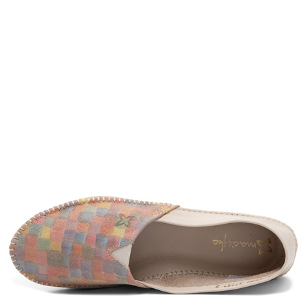 Maciejka Leather Slip-On Shoes Pastel Mosaic Beige 1930W-56/00-0