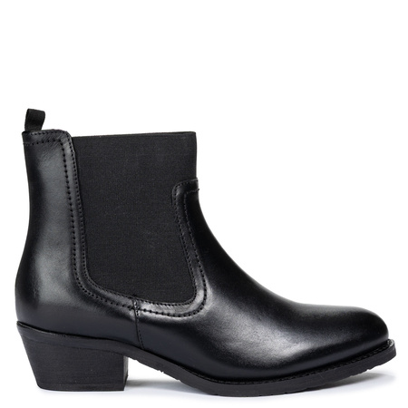 Maciejka Chelsea Leather Ankle Boots Block Heel Black H7168-01/00-7