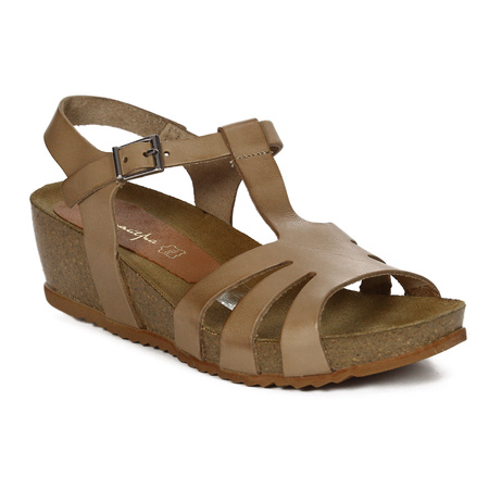 Maciejka Women's Leather Sandals Dark Beige