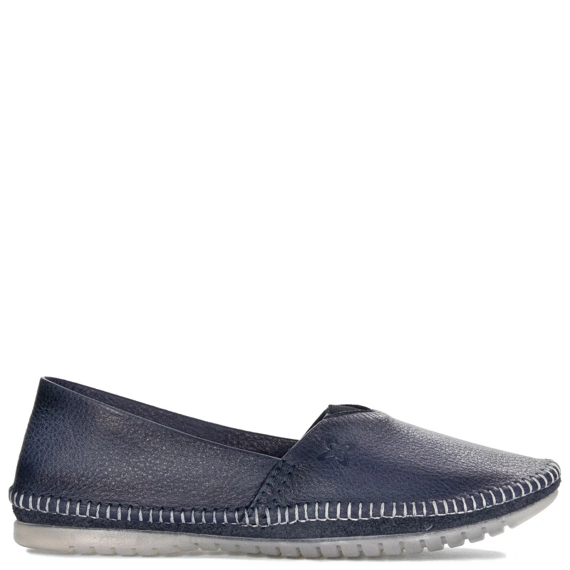 Maciejka Półbuty Damskie Skórzane Ciemny Jeans