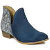Maciejka Ankle Boots Asymmetric Low Heel Navy 04091-47/00-5