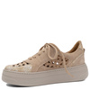 Maciejka Leather Perforated Platform Sneakers Beige 07317-04/00-1