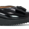 Maciejka leather patent platform loafers with bow black 05062-01/00-5