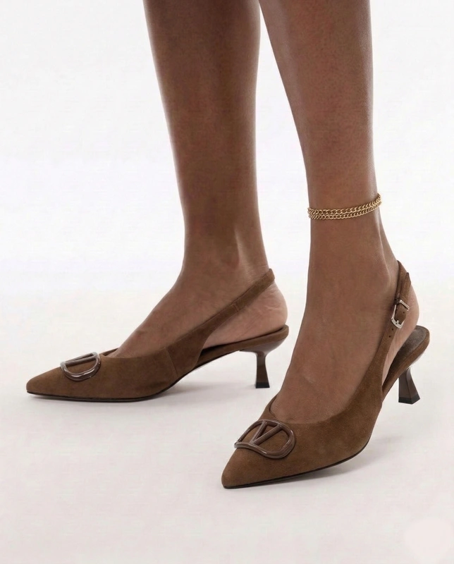 Maciejka Slingback Pumps Pointed Toe Heel 6 cm Brown K7447-02/00-1</h1
